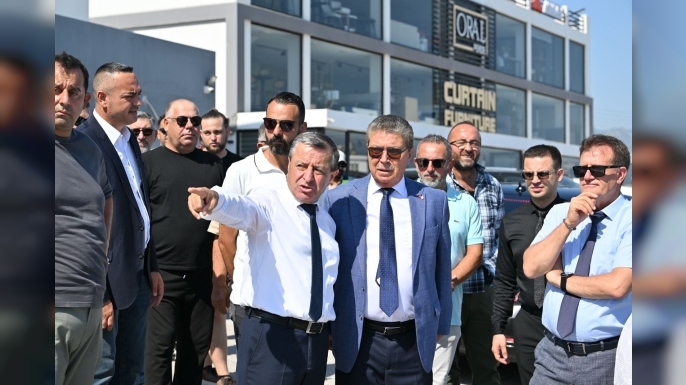 Başbakan Üstel ve Ulaştırma Bakanı Arıklı, Girne-Çatalköy yolunda incelemelerde bulundu