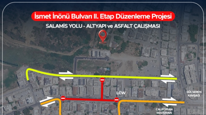 Gazimağusa Belediyesi kentteki bazı güzergahların yarından itibaren trafik akışına kapatılacağını duyurdu