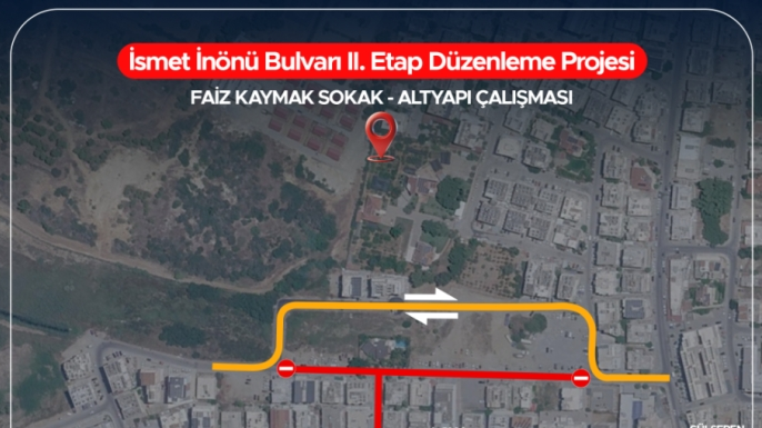 Gazimağusa'da Faiz Kaymak Sokak 3 gün boyunca trafiğe kapalı olacak