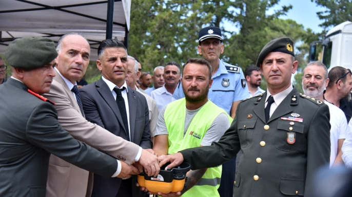 Yeşilova (Mandria) Şehitler Anıtı’nın temeli Karaoğlanoğlu’nda törenle atıldı