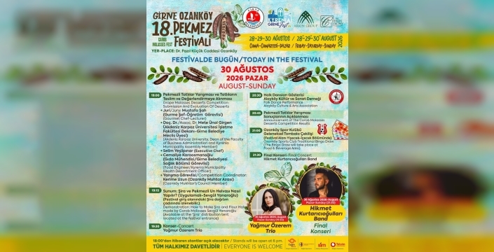 18. Girne Ozanköy Pekmez Festivali yarın başlıyor