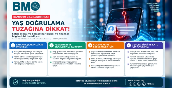 Bilgisayar Mühendisleri Odası'ndan yaş doğrulama mesajlarıyla ilgili uyarı