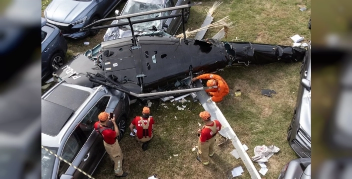Brezilya'da iki helikopter havada çarpıştı, altı kişi öldü
