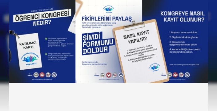 Kıbrıs Türk Üniversite Öğrencileri Kongresi için kayıtlar sürüyor
