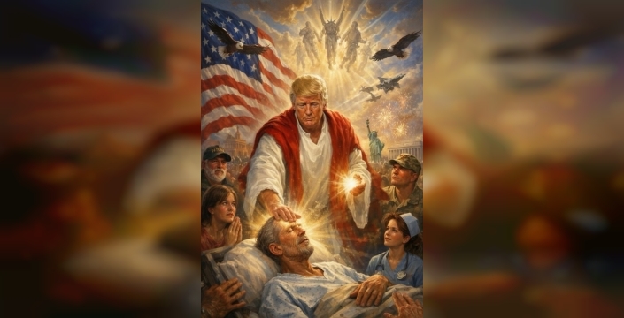 Papa’yı eleştiren Trump, kendisinin İsa gibi tasvir edildiği görseli paylaştı