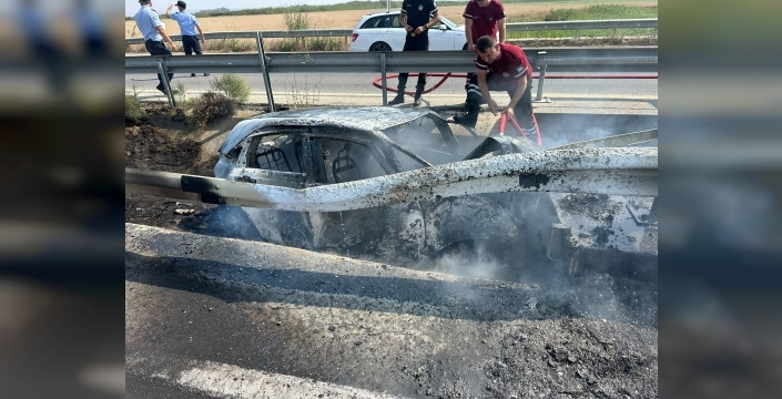 Trafik kazası ve araç yangını