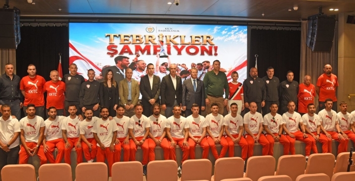 Üstel, CONIFA EURO 2026 şampiyonu KKTC A Milli Futbol Takımı’nı kabul etti: 